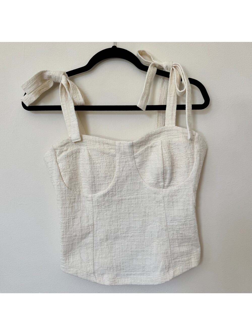 Maeve by Anthropologie Smocked Bustier Corset Top-Tie Shoulder - Size M